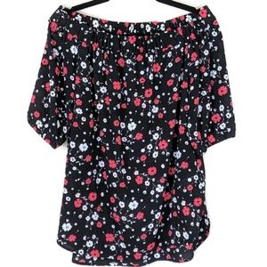 MK Off Shoulder Coral Reef Top sz S